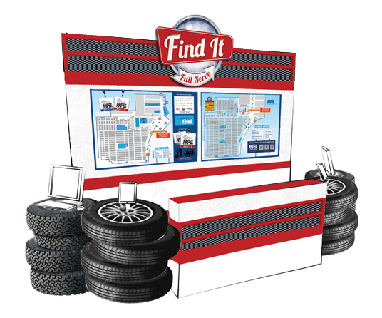 Concept proposal for a trade show booth that draws on the nostalgia of old service stations